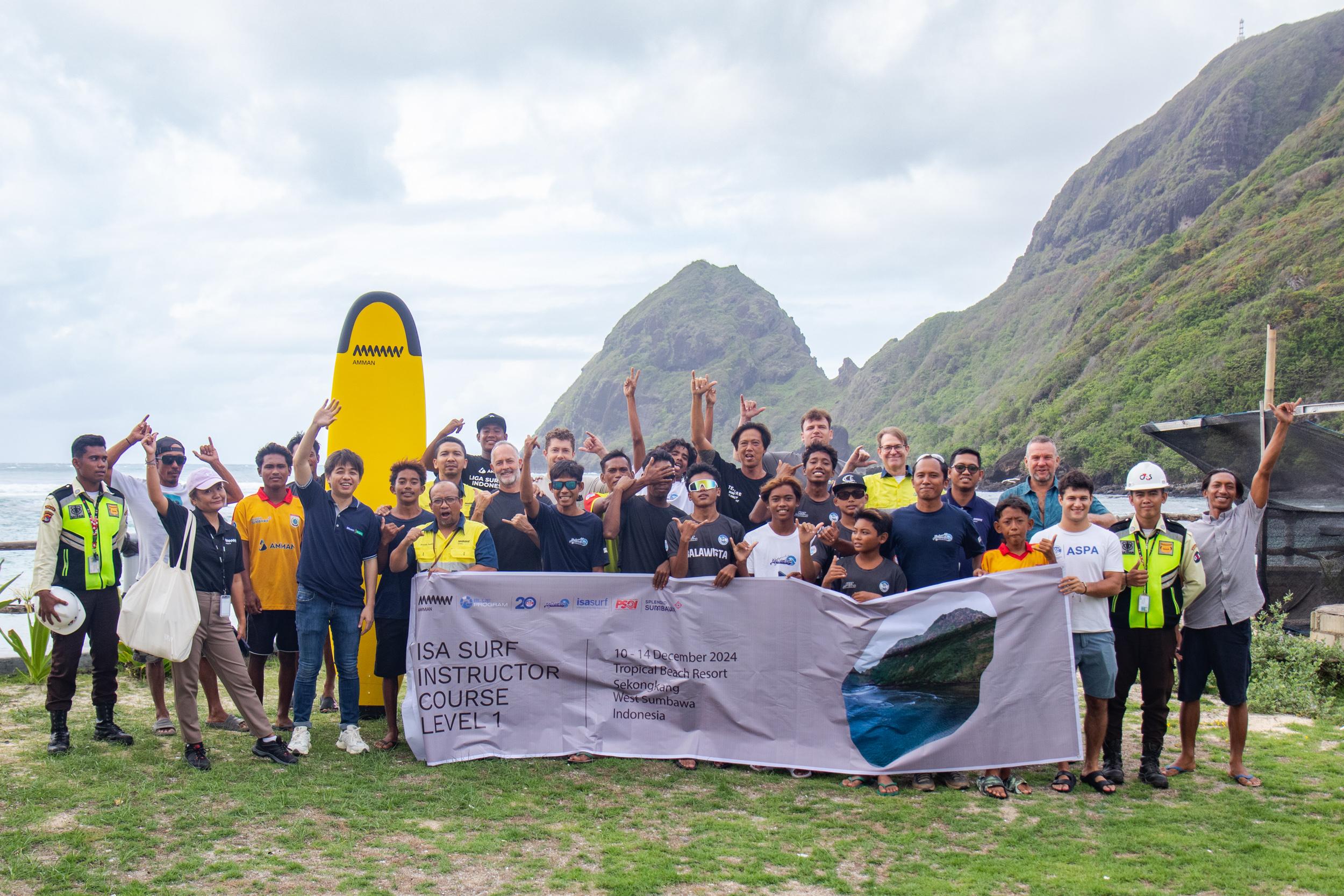 2nd Annual ISA Surf Instructor Level 1 Training Course Supported by AMMAN Completed in West Sumbawa